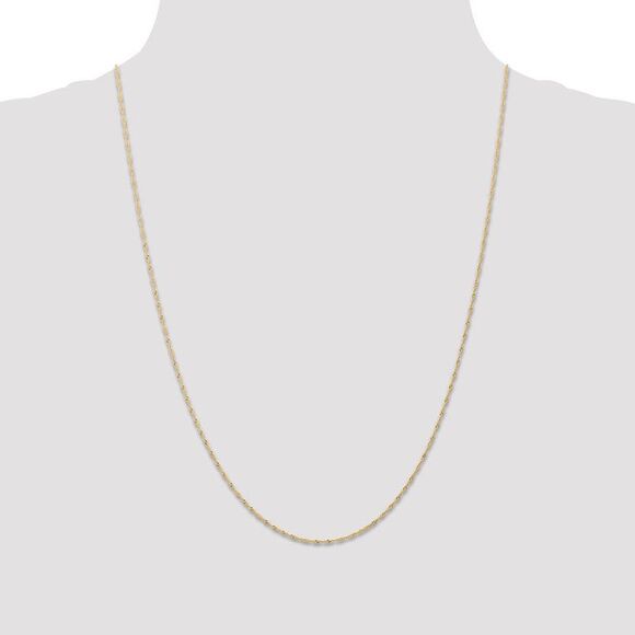1mm, 14k Yellow Gold, Singapore Chain Necklace, 24 Inch - Picture 2 of 8